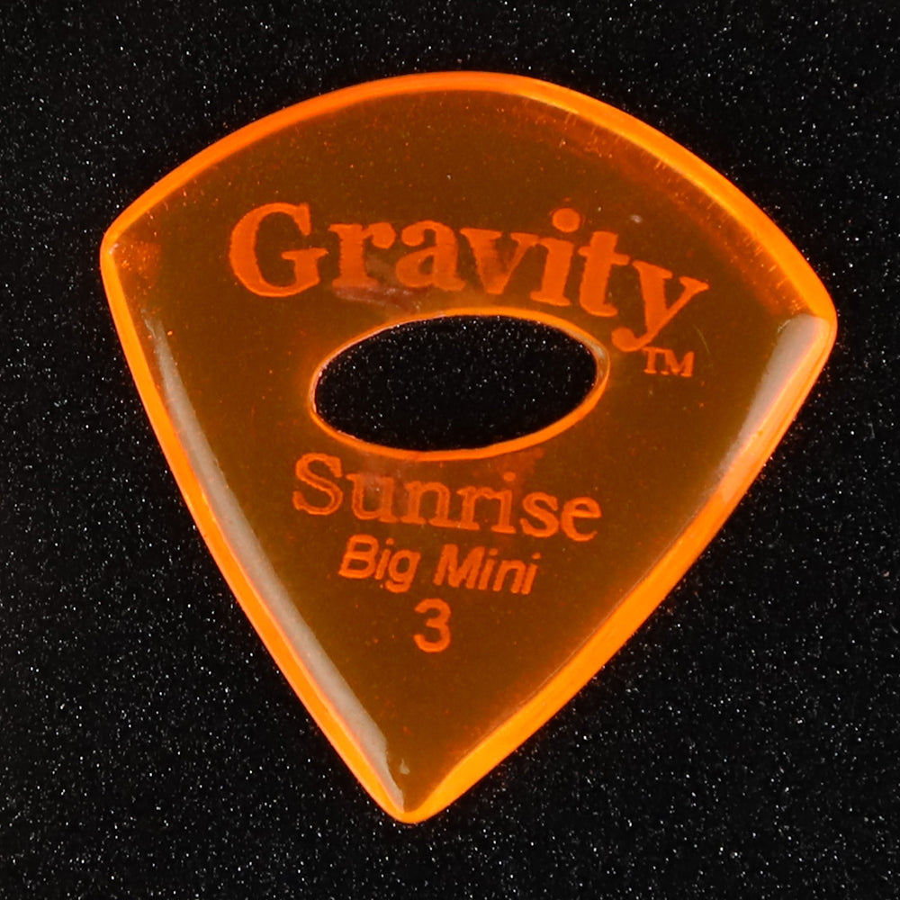 Gravity グラビティ Sunrise big mini ギターピック  GSUB3PE orange 楕円孔デザイン滑り止め耐久性 1枚入り
