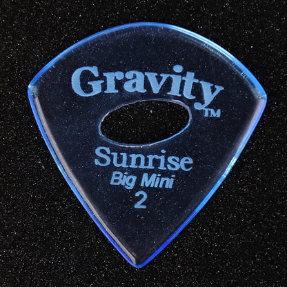 Gravity グラビティ Sunrise big mini ギターピック GSUB2PE  blue 楕円穴デザイン 滑り止め耐久性 1枚入り