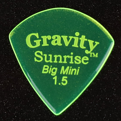 Gravity グラビティ Sunrise big mini ギターピック GSUB15P green 滑り止め耐久性 1枚入り