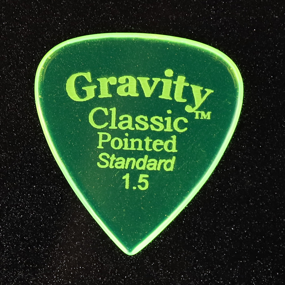 Gravity グラビティClassic Pointed Standard ギターピック GCPS15P green 1枚入り
