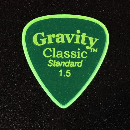 Gravity グラビティClassic Standard ギターピックGCLS15M fluorescent green 1枚入り