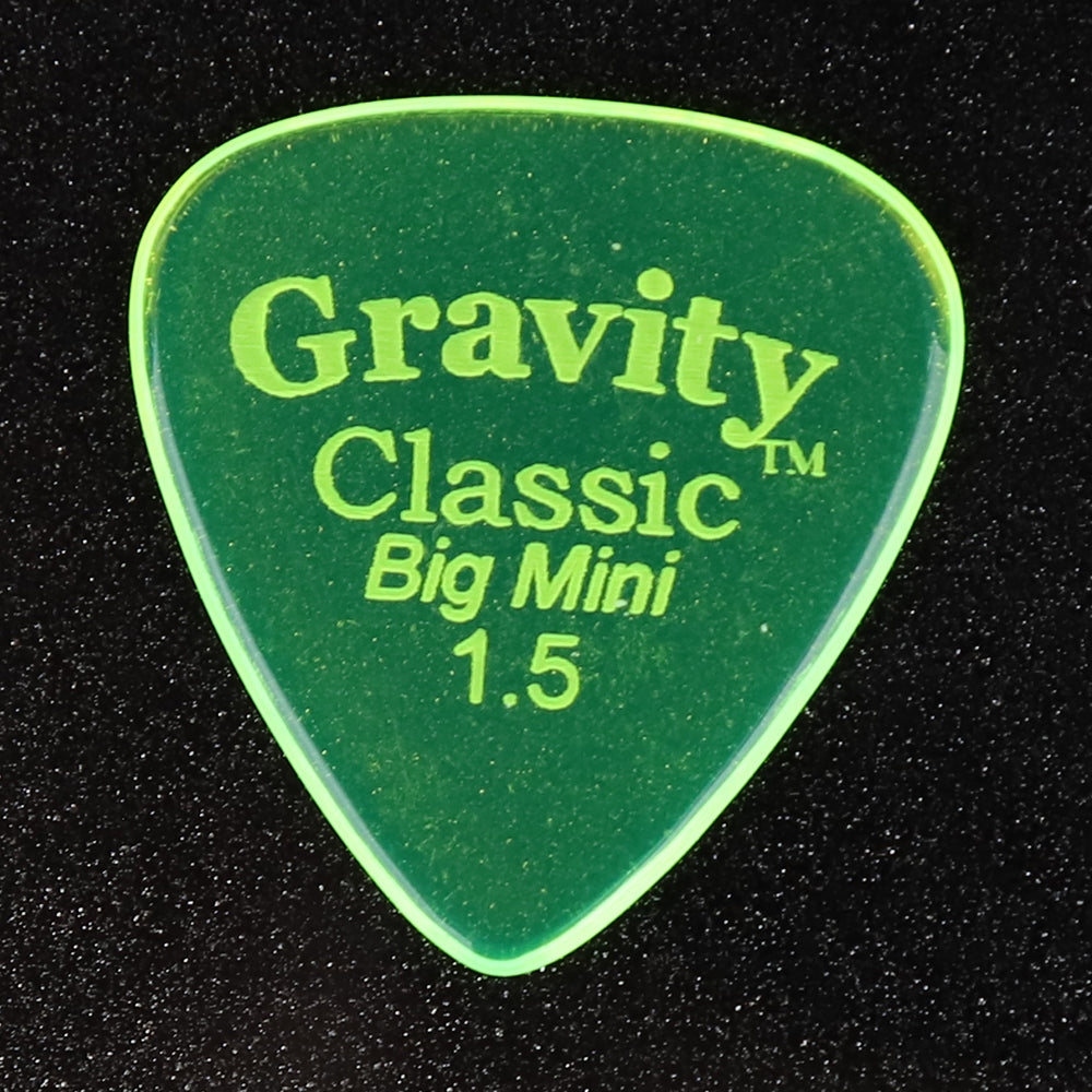 Gravity グラビティClassic big Mini ギターピック GCLB15P fluorescent green 1枚入り