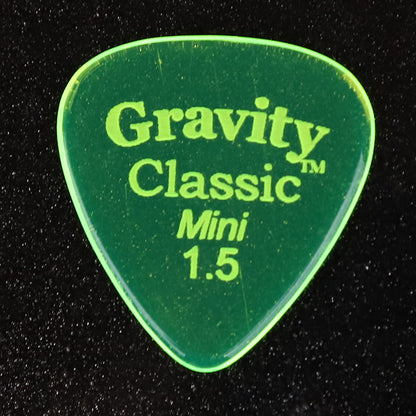 Gravity グラビティClassic Mini ギターピック JAZZ GCLM15P  fluorescent green 1枚入り
