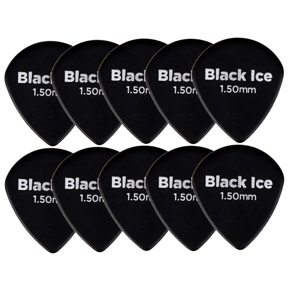 D'Addario Black Ice Jazzギターピック 10枚入り ジャズタイプ Delrin製