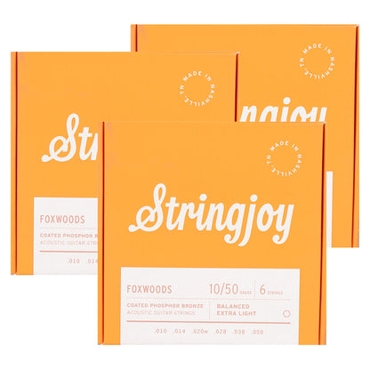 StringJoy ストリングジョイ アコースティックギター弦　アメリカ製ハンドメイド　コーティング弦