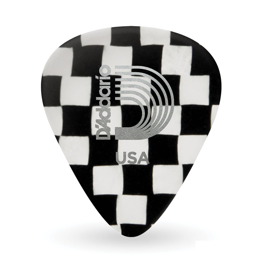 D'addario ダダリオ チェック柄セルロイドギターピック 4種類の厚さ 1CCB2/4/6/7 1枚入り