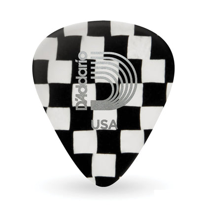 D'addario ダダリオ チェック柄セルロイドギターピック 4種類の厚さ 1CCB2/4/6/7 1枚入り