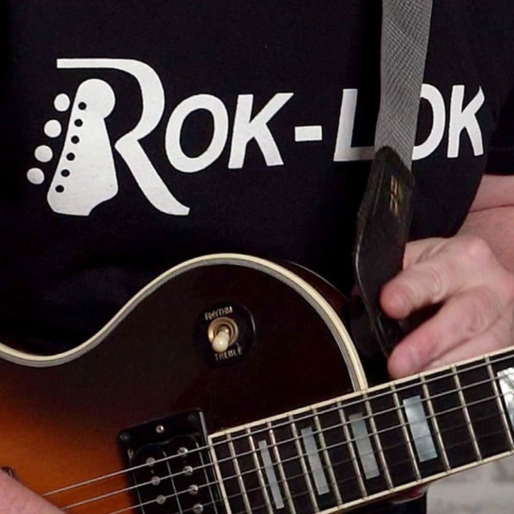 Rok-Lok PRO ブラック ギターストラップ クリップ 2個セット