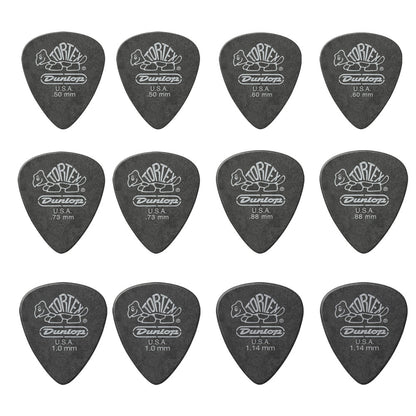 JIM Dunlop Tortex べっ甲柄 ブラックシルバー スタンダード ギターピック 488R 12枚入り