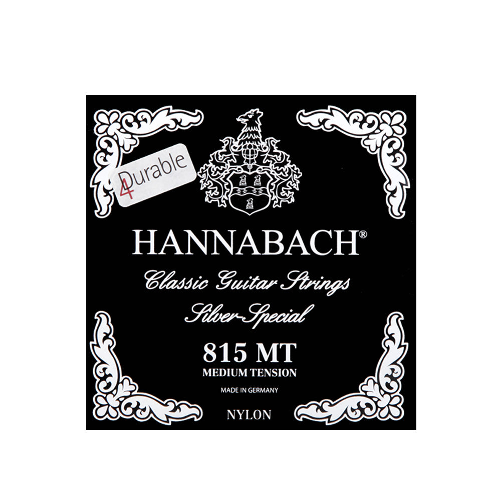 HANNABACH ハナバッハ 銀メッキ巻きクラシックギター弦 ナイロンセット弦 単品弦 ハーフセットクラシック 815シリーズ ミディアムテンション ハイテンション ナイロン弦 ドイツ製