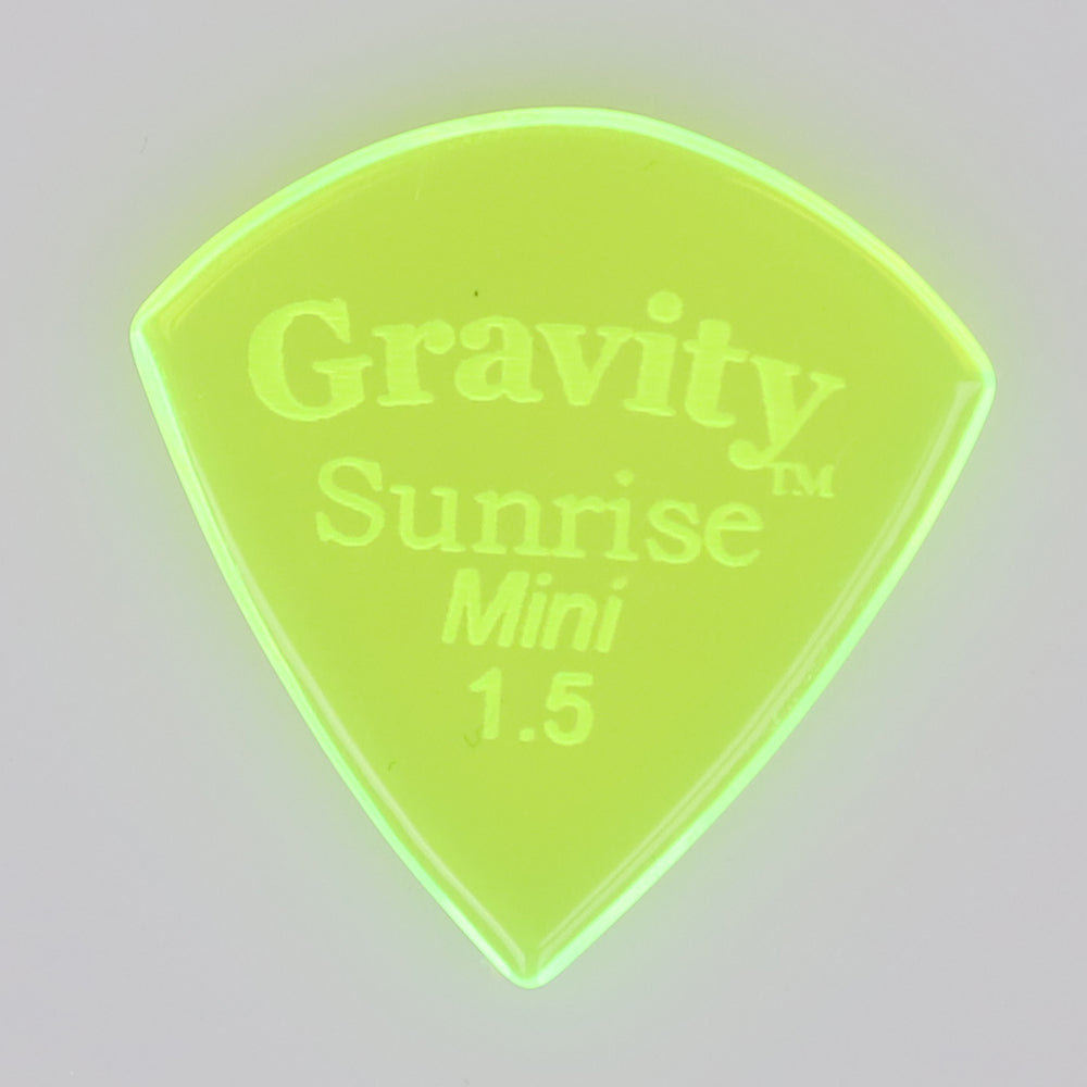 Gravity Sunrise Mini ギターピック ジャズタイプ GSUM15P  fluorescent green 1枚入り