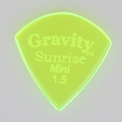 Gravity Sunrise Mini ギターピック ジャズタイプ GSUM15P  fluorescent green 1枚入り