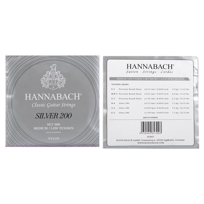 HANNABACH ハナバッハ  銀メッキクラシックギター弦 900MLT 900MHT ミディアム ローテンション ミディアム ハイテンション ナイロン弦 ドイツ製