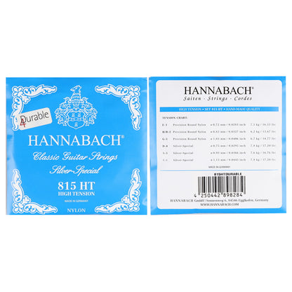 HANNABACH ハナバッハ 銀メッキ巻きクラシックギター弦 ナイロンセット弦 単品弦 ハーフセットクラシック 815シリーズ ミディアムテンション ハイテンション ナイロン弦 ドイツ製
