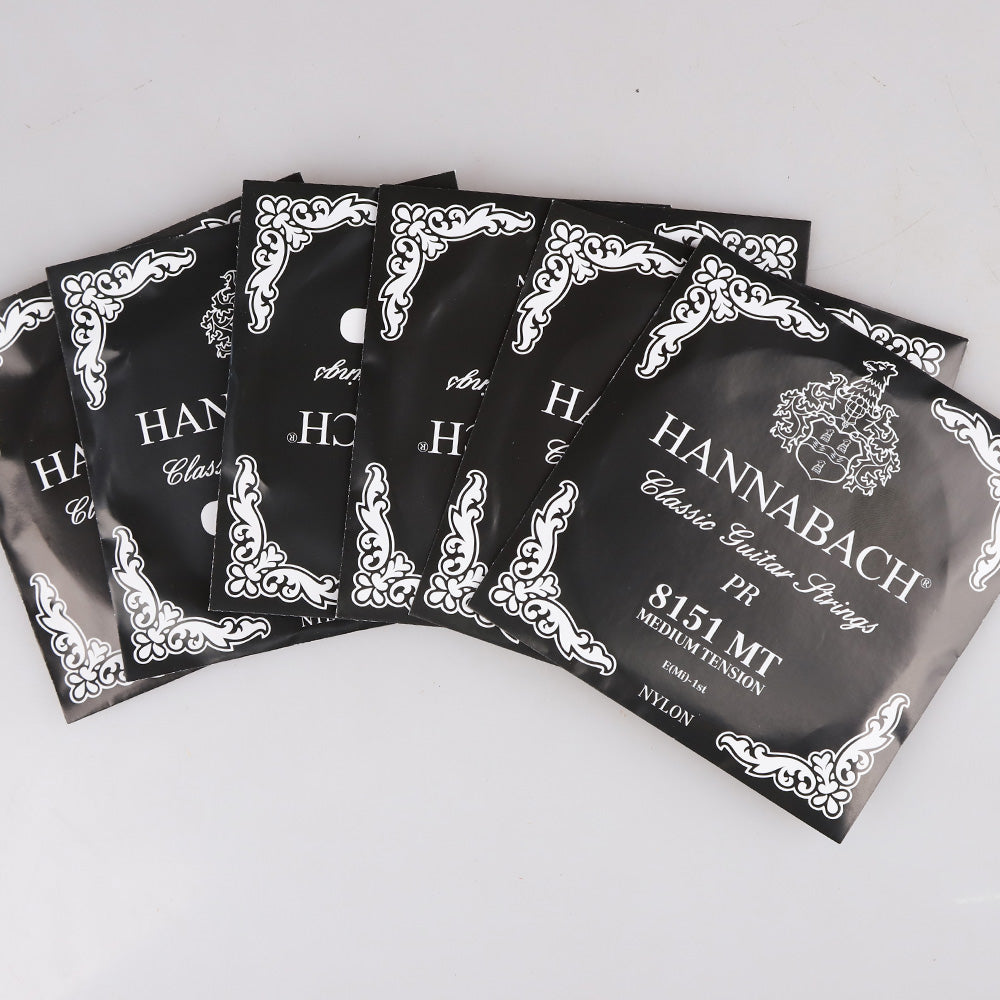 HANNABACH ハナバッハ  クラシックギター弦 単品弦 850シリーズ PSP加工の巻弦 ミディアムテンション ハイテンション ナイロン弦 ドイツ製