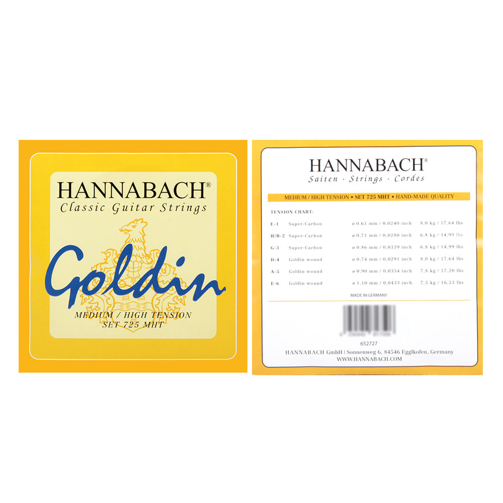 HANNABACH ハナバッハ  クラシックギター弦 725シリーズ ナイロンセット弦 単品弦 ハーフセットクラシック ドイツ製