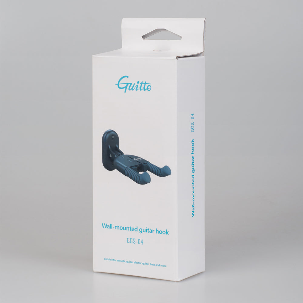Guitto ギターハンガー 壁掛け GGS-04 自動ロック式・折りたたみ可能 ギタースタンド 省スペース ギターフック