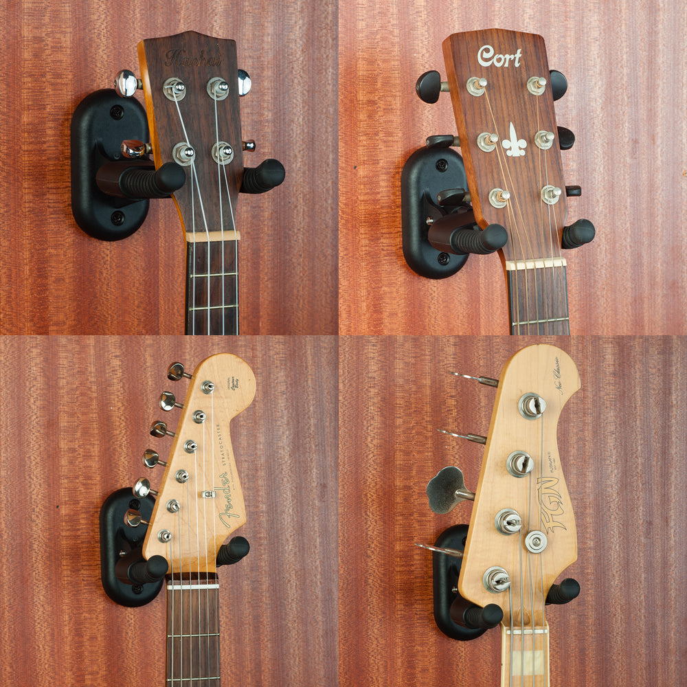 Guitto ギターハンガー 壁掛け GGS-04 自動ロック式・折りたたみ可能 ギタースタンド 省スペース ギターフック