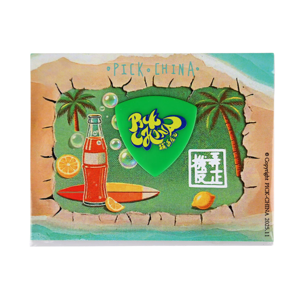 KIZAI サマー＆レトロデザイン 1.0mm トライアングル形 ギターピック 1枚入