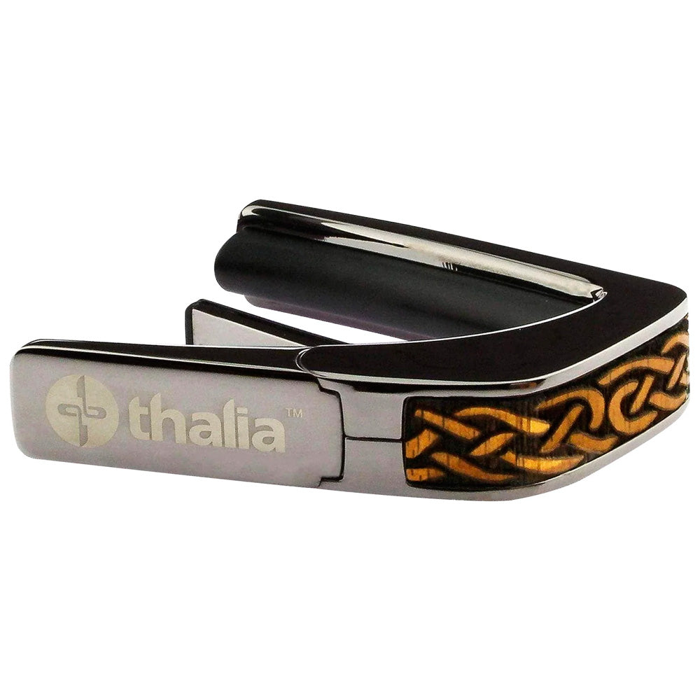 Thalia Capos ギターカポタスト Black Chrome Hawaiian Koa Celtic Knot  TH-CB201-03