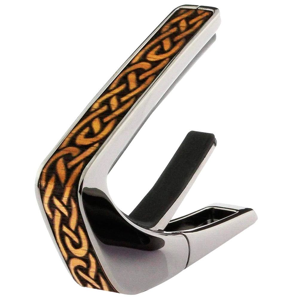 Thalia Capos ギターカポタスト Black Chrome Hawaiian Koa Celtic Knot  TH-CB201-03