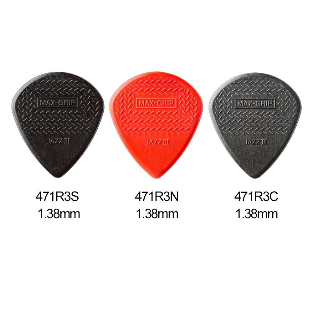 Jim Dunlop ジム ダンロップ 471R MAX-GRIP JAZZ III ギターピック 1枚入り