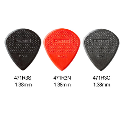 Jim Dunlop ジム ダンロップ 471R MAX-GRIP JAZZ III ギターピック 1枚入り