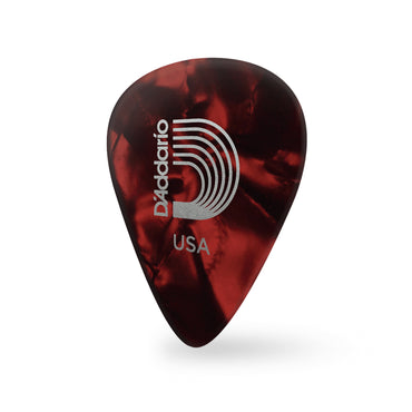 D'addario ダダリオ 赤色セルロイドギターピック 4種類の厚さ 1CRP2/4/6/7 10枚入り
