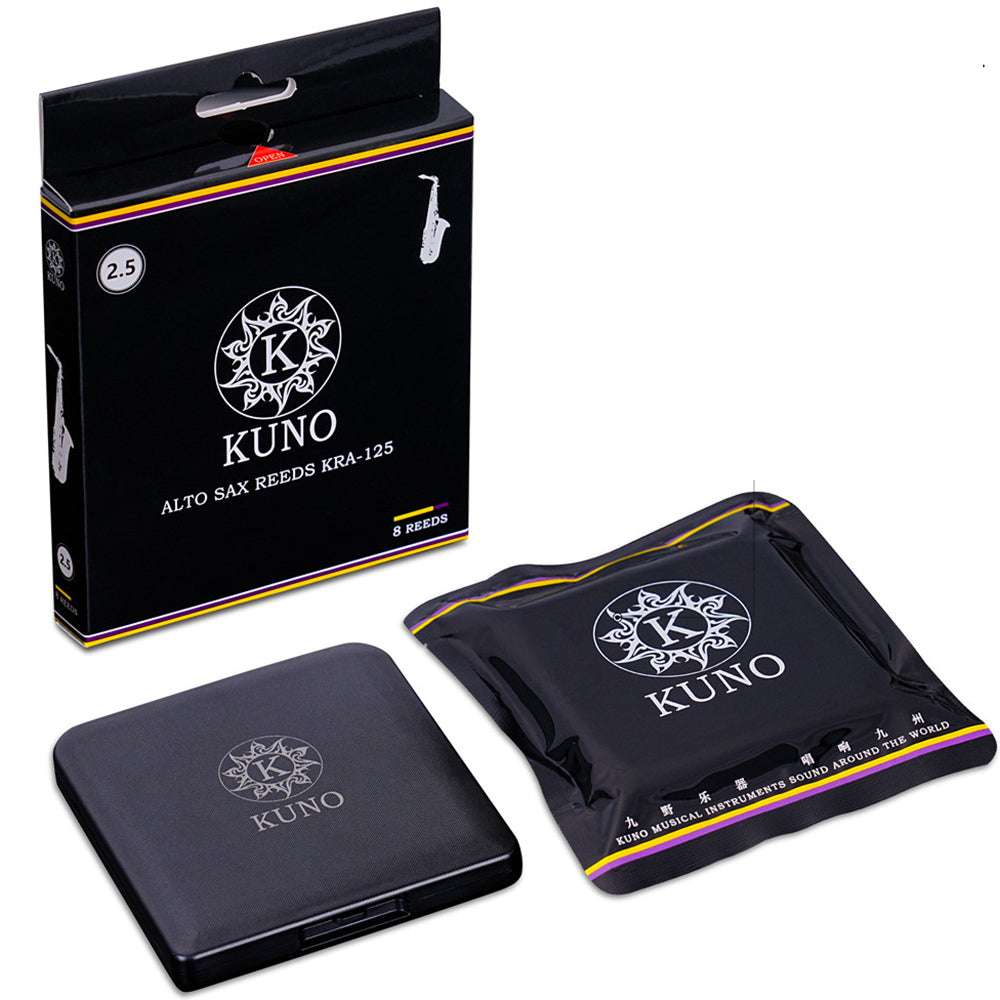 九野 くノ  KUNO アルトサックス用 ケーンリード 2.5号 8枚セット（専用リードケース・乾燥剤付き）