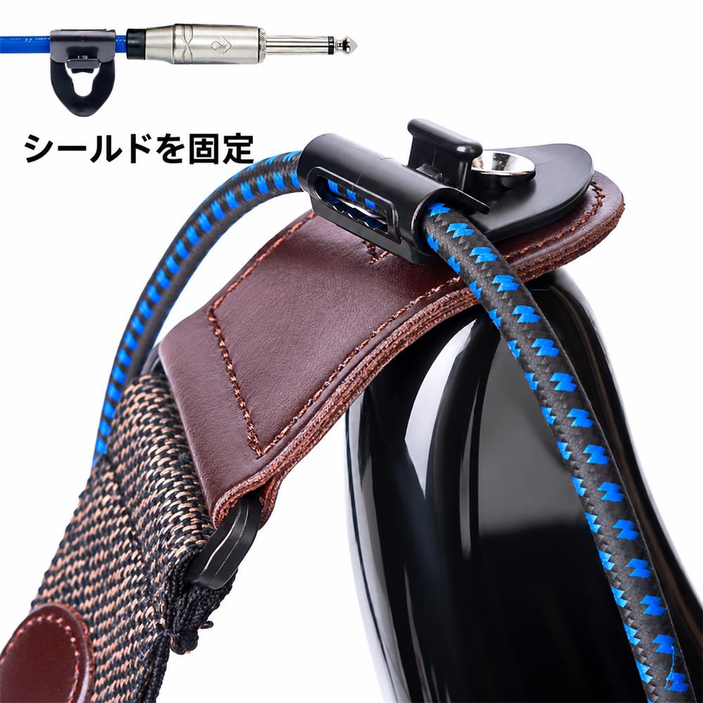 KZIAI ギター ストラップロック 脱落防止 2WAY取付 ケーブルホルダー付き
