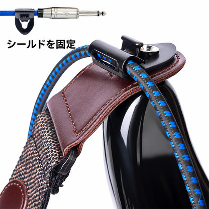 KZIAI ギター ストラップロック 脱落防止 2WAY取付 ケーブルホルダー付き