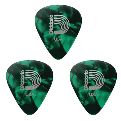 D'addario ダダリオ グリーンセルロイド ギターピック 4種類の厚さ 1CGP2/4/6/7