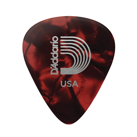 D'addario ダダリオ 赤色セルロイドギターピック 4種類の厚さ 1CRP2/4/6/7
