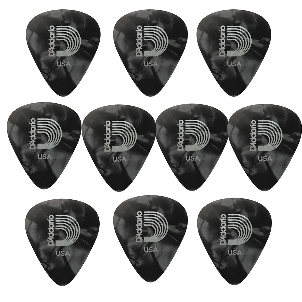 D'addario ダダリオ ブラックセルロイドギターピック 4種類の厚さ 1CBKP2/4/6/7 10枚入り