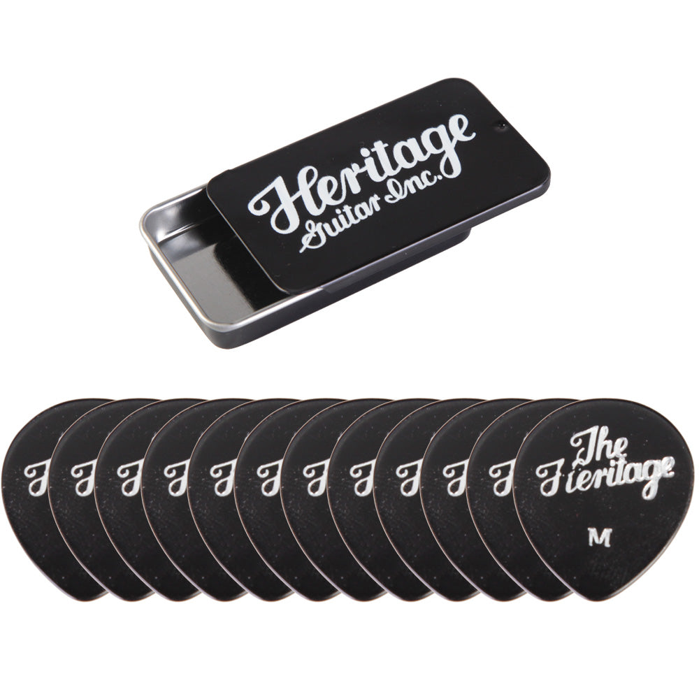 Heritage ナイロン  ギターピック ティアドロップ型 12枚入り缶ケース