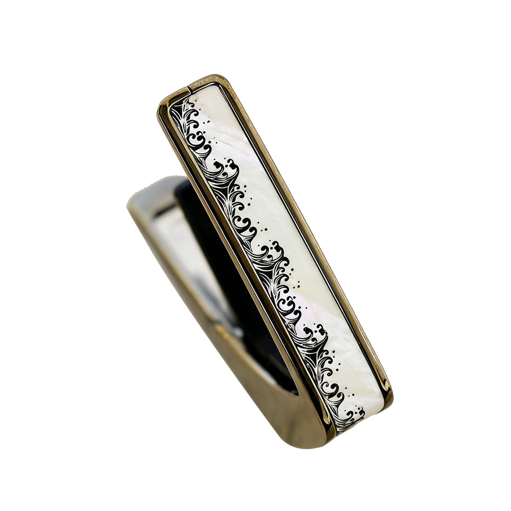 Thalia Capos ギターカポタスト Black Chrome White Pearl Waves TH-CB201-01