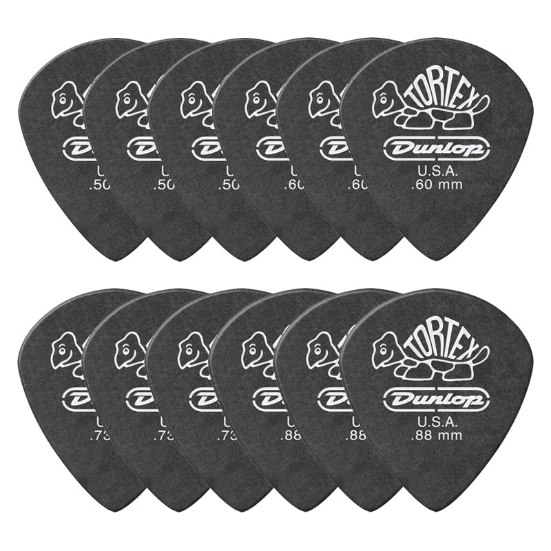 Jim Dunlop ジム ダンロップ 482R TORTEX Pitch Black Jazz III ジャズタイプギター ピック 12枚入り