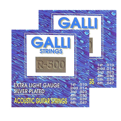 Gallistrings R500 銀メッキ巻きアコースティックギター弦 10-47