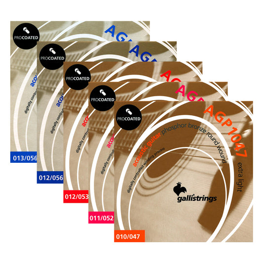 Gallistrings AGPコーティングシリーズ アコースティックギター弦 リン青銅