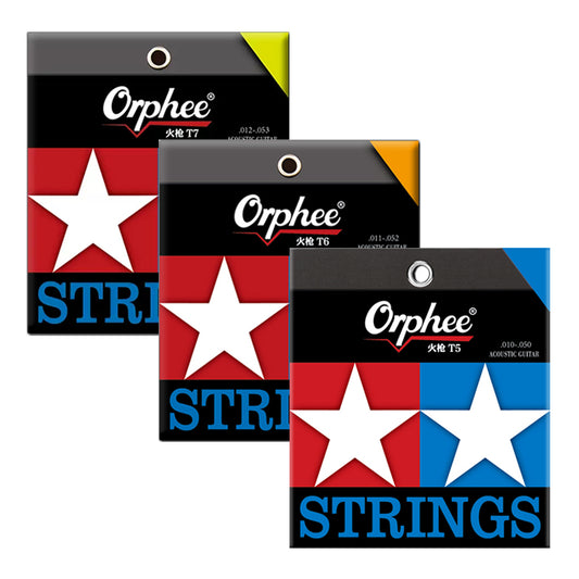 Orphee オルフェT-◯◯ アコースティックギター弦 ナノコーティング 10-50 11-52 12-53