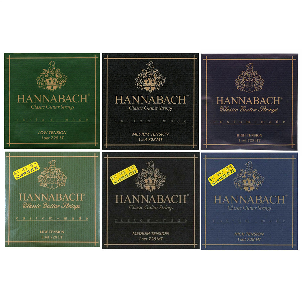 HANNABACH ハナバッハ 銀メッキ巻きクラシックギター弦 728シリーズ ローテンション ミディアムテンション ハイテンション ナイロン弦 ドイツ製