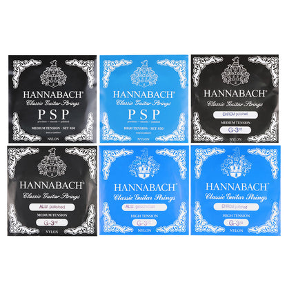 HANNABACH ハナバッハ  クラシックギター弦 単品弦 850シリーズ PSP加工の巻弦 ミディアムテンション ハイテンション ナイロン弦 ドイツ製