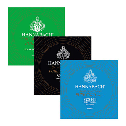 HANNABACH ハナバッハ  金メッキ巻きクラシックギター弦 825シリーズ ローテンション ミディアムテンション ハイテンション ナイロン弦 ドイツ製