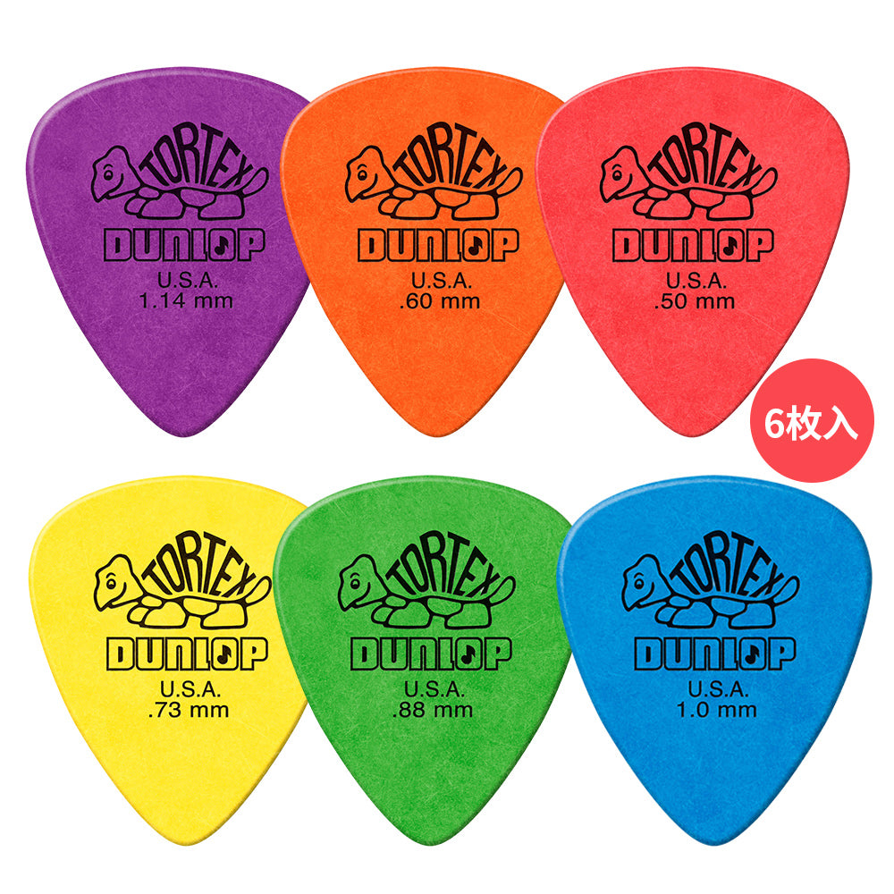 Jim Dunlop ジム ダンロップ 418R TORTEX STANDARD ティアドロップギター ピック 6枚入り