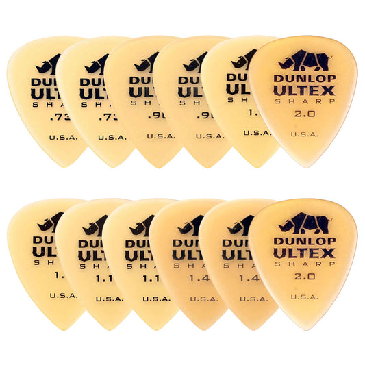 Jim Dunlop ジム ダンロップ 433R-◯◯ ギターピック ライノホーン先端 透明イエロー 12枚入り
