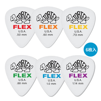 Jim Dunlop ジム ダンロップ 428R TORTEX FLEX STANDARD  ティアドロップギター ピック 6枚入り