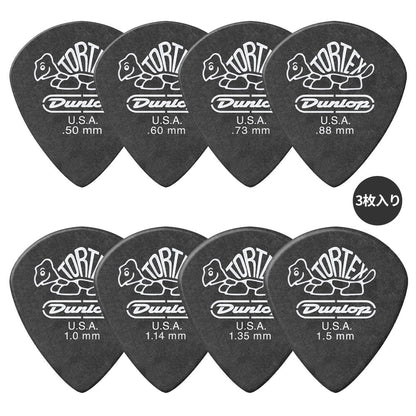 Jim Dunlop ジム ダンロップ 482R TORTEX Pitch Black Jazz III ジャズタイプギター ピック 3枚入り