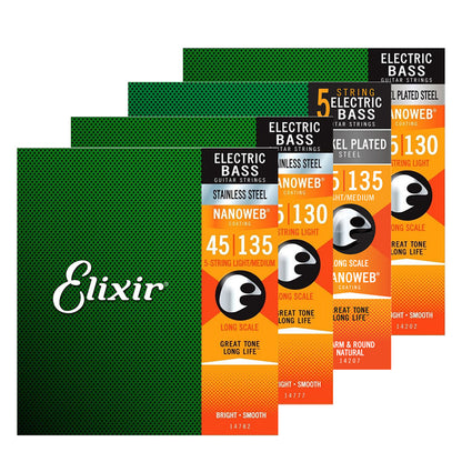Elixir エリクサー 14-◯◯ 5弦ベース弦 ニッケルメッキ ステンレス