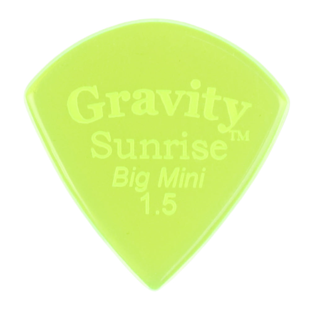 Gravity グラビティ Sunrise big mini ギターピック GSUB15P green 滑り止め耐久性 1枚入り