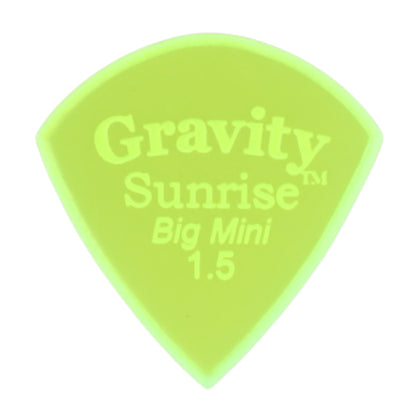 Gravity グラビティ Sunrise big mini ギターピック GSUB15M 滑り止め耐久性 fluorescent green 1枚入り